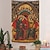 billige Middelalderlig væv-Middelalder Tapestry Middelalder Tapestry Byzantinsk Kunst Stor Tapestry Murmaleri Dekor Fotograf Baggrund Hjem Soveværelse Stue Madonna of Humility The Blessing Christ To Engel og en Donor