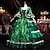 abordables Vestidos-Vintage Rococó Renacimiento Maxi Vestidos Normal Julieta Princesa Novia Plisado Ostentoso Princesa Escote Redondo Disfraz Mujer Víspera de Todos los Santos Carnaval Mascarada Rendimiento Fiesta