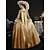 abordables Vestidos-Vintage Rococó Renacimiento Maxi Vestidos Normal Julieta Princesa Reina Elizabeth Plisado Ostentoso Princesa Escote Cuadrado Disfraz Mujer Víspera de Todos los Santos Carnaval Mascarada Rendimiento