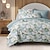 abordables 100% Coton-Housse de couette florale romantique Taille complète Ensemble de literie Ensemble de lits Housse de couette Douce légère Couverture de confort avec 2 taies d&#039;oreiller pour été printemps