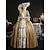 abordables Vestidos-Vintage Rococó Renacimiento Maxi Vestidos Normal Julieta Princesa Reina Elizabeth Plisado Ostentoso Princesa Escote Cuadrado Disfraz Mujer Víspera de Todos los Santos Carnaval Mascarada Rendimiento