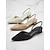 billige Stiletto hæler-slingback pumps med spiss tå for kvinner – lav hæl hæler i kunstskinn for elegante kontor- og kjoleanledninger