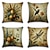 billiga blom- och växtstil-Vintage Pastoral Dekorativa Kuddöverdrag 4PC Mjukt Fyrkantigt Soffkuddöverdrag Kuddöverdrag för Sovrum Vardagsrum Soffa Stolv