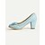 abordables Années 1950-Escarpins à nœud bleu clair pour femme des années 1950 – Escarpins à bout rond en similicuir avec bordure festonnée pour des tenues d&#039;inspiration vintage, des tenues de bureau et des mariages printaniers