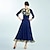 voordelige Ballroom danskleding-Ballroomdansen Kleding Prints Gesplitst Dames Prestatie Opleiding 3/4 mouw Polyester Netstof Spandex