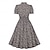 preiswerte Kleider-Retro Vintage 1950er Kleid Swing-Kleid Blumen Kostüm Damen Karneval Maskerade Alltagskleidung Junggesellinnenabschiedsparty Erwachsene Kleid Abschlussballkleider