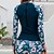 baratos Rash Guards de Uma Peça-Mulheres Maiô Rashguard Floral Zíper Frontal Elastano Proteção Solar UV UPF50+ Secagem Rápida Manga Longa Roupa de Banho Roupa de banho Surfe Praia Esportes Aquáticos Verão