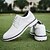 זול נעלי גולף לגברים-נעלי גולף לבנות לגברים - נעלי שרוכים קלות משקל מעור מלאכותי עם סוליה נוחה לגולף ולספורט חוצות