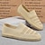 cheap Slip-On Casual Shoes-Men's Beige Vacation Espadrilles with Woven Design – Comfortable and Stylish Footwear for Summer and Beach Outings