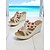 preiswerte Keilsandalen-Damen-Keilsandalen im Boho-Stil mit goldenen Strasssteinen – glitzernde Slip-On-Plateau-Absätze für Strandurlaube, Sommerpartys und Urlaubskleidung