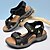 abordables sandalias de exterior-Sandalias deportivas para hombre con correas de velcro ajustables y plantilla acolchada: calzado duradero para actividades al aire libre y senderismo.