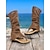 abordables Sandalias de Vacaciones-Sandalias de tacón alto con punta abierta para mujer, color tostado, con diseño perforado y cuña de corcho, ideales para vacaciones de verano y fiestas en la playa.