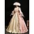 baratos Vestidos-Vintage Rococó Renascentista Maxi Vestidos Normal Julieta Princesa Noiva Pregueado Com Babados Princesa Decote Redondo Fantasia Mulheres Dia Das Bruxas Carnaval Baile de Máscaras Festa dia das Bruxas