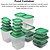 cheap Kitchen Storage-17PCS Food Container Fridge Bins, Leakproof Food Grade Plastic Various Sizes with Lid for Leftover Meals