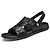 preiswerte Urlaubsandalen-Herren Sandalen Spaziergang Lässig Mikrofaser Bequem Rutschfest Atmungsaktiv Loafer Schwarz Braun Sommer Frühling Herbst