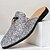 economico Casuale-muli da uomo con nappe glitterate argentate – scarpe eleganti senza schienale scintillanti per balli di fine anno e spettacoli serali