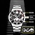 cheap Quartz Watches-4-Piece Luxury and Fashionable Men's Watch and Arrow Necklace Bracelet and Ring Perfect for Business and Leisure