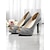 voordelige Open Teen Pumps-dames peep toe stiletto hakken - witte knoop hoge hakken voor bruiloften, gala's en romantische dagelijkse dates