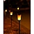 abordables Éclairages pour allées-Lampes solaires d&#039;extérieur étanches avec trépied, flamme vacillante, étanche IPX4, pour allées de jardin, décorations de chemin (4 pièces, 2 pièces, 1 pièce)