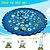 abordables Juguetes de Playa y al Aire Libre-Piscina portátil de lujo extragrande para exteriores de 100 cm/39,37 pulgadas con rociadores de agua (alfabeto) &amp;Tapete de aprendizaje de números con diseño de arcoíris vibrante, material de PVC,