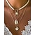 abordables Accessoires de vacances-Ensemble de colliers bohèmes superposés en coquillages et perles pour femmes – pendentif turquoise de style plage et breloques dorées pour les vacances d'été et les festivals