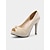 voordelige Open Teen Pumps-dames peep toe stiletto hakken - witte knoop hoge hakken voor bruiloften, gala's en romantische dagelijkse dates