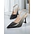 halpa Stiletto-korkokengät-naisten kiiltonahkaiset slingback-korkokengät – teräväkärkiset krokotikuidut gradienttiväriset korkkarit liiketapaamisiin