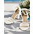 abordables Sandales de Mariage-sandales de mariée blanches pour femmes avec détails en dentelle et perles, design à talon bloc pour les mariages sur la plage et les cérémonies d&#039;été