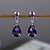 abordables Pendientes-Mujer Pendiente Pera Gota Elegante Aretes Joyas Blanco / Morado Para Boda Fiesta 1 Par