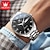 voordelige Mechanische Horloges-OLEVS Heren Mechanisch Horloge Minimalistische Mode Automatisch Opwindend Lumi-nescerende Datum Week Waterdichte Stalen Horloge