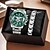 abordables Relojes de Cuarzo-Elegante Reloj de Cuarzo Plateado con Calendario Regalo Práctico para Esposo Novio Caja de Regalo Desmontable Regalo de Año Nuevo Navidad