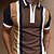 economico Polo geometrica da uomo-Per uomo A righe Polo con zip Maglia da golf Manica Corta Magliette polo Camicie con Colletto Business Casual Abbigliamento da lavoro Abbigliamento Formale Abbigliamento da festa Stampa 3D Polo con