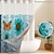 preiswerte Duschvorhänge-Jacquard Blumen Punkt Duschvorhang-Set mit Snap-in Liner und transparenter Fenster wasserabweisender Polyester ohne Haken Ösen-Top 120 GSM Doppel-Lagen Hotel Spa Badezimmertrennwand