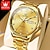 voordelige Mechanische Horloges-OLEVS Heren Mechanisch Horloge Minimalistische Mode Automatisch Opwindend Lumi-nescerende Datum Week Waterdichte Stalen Horloge
