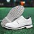 preiswerte Herren Golfschuhe-Weiße Brogue-Golfschuhe für Herren – strapazierfähige Schnür-Sneaker aus Kunstleder mit perforierten Details für Golf- und Sportbegeisterte