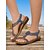 baratos Sandálias de Férias-sandálias femininas boêmias com contas elásticas slingback – sapatos baixos de verão azuis e cobre para caminhadas, férias e praia