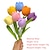 tanie Gifts-1 gałązka szydełkowanego kwiatu tulipana, dziergany sztuczny kwiat do wystroju domu, wieczny ręcznie robiony prezent dla kobiet, dziewcząt, przyjaciółek, na urodziny, wesele