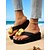 billiga Semester Sandaler-svarta plattformsflip flops för kvinnor med gul blomdetalj – söta strandsandaler för sommarsemester, avkoppling vid poolen och dagliga fritidskläder