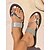 billiga Semester Sandaler-slip-on sandaler i strass för kvinnor – glänsande svarta kors och tvärs för strandfester, sommarfester och avslappnade glamlooks