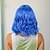 voordelige Synthetische trendy pruiken-Synthetische pruiken Golvend Krullend weefsel Middelste stuk Asymmetrisch kapsel Machinegemaakt Pruik 35.6 cm A1 Synthetisch haar Dames Middenscheiding Klassiek Kleurgradatie Blauw