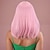 voordelige Feestpruiken-Synthetische pruiken Recht Kinky Recht Asymmetrisch kapsel Strakke pony Machinegemaakt Pruik 35.6 cm A1 Synthetisch haar Dames Klassiek Comfortabel Kleurgradatie Roze