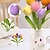 tanie Gifts-1 gałązka szydełkowanego kwiatu tulipana, dziergany sztuczny kwiat do wystroju domu, wieczny ręcznie robiony prezent dla kobiet, dziewcząt, przyjaciółek, na urodziny, wesele