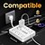 cheap Household Appliances-14-in-1 Flat Plug Power Strip with 4 AC Outlets &amp; 6 USB Ports (2 USB-C) – Overload Protection &amp; Power Expansion Board