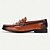 abordables Mocasines de cuero de primera calidad-Mocasines de piel marrón para hombre con estampado de cocodrilo y detalles dorados: zapatos Derby Kentucky para eventos formales y semiformales.