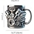cheap Drinkware-Engines Stainless Steel Mug, Creative Resin and Stainless Steel Coffee Cup, Unique Personality Drinkware, Stylish Whiskey Glass, Perfect Gift and Decorative Figurine for Home and Office