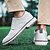 preiswerte Herren Golfschuhe-Weiße Brogue-Golfschuhe für Herren – strapazierfähige Schnür-Sneaker aus Kunstleder mit perforierten Details für Golf- und Sportbegeisterte