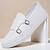 abordables Chaussures Décontractées Slip-On-Mocassins blancs à brides pour hommes – chaussures habillées décontractées élégantes pour le bureau, les événements et le style décontracté professionnel