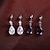 abordables Pendientes-Mujer Pendiente Pera Gota Elegante Aretes Joyas Blanco / Morado Para Boda Fiesta 1 Par