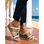 cheap Wedge Sandals-Women's Woven Wedge Slide Sandals with Multicolor Beads – Boho Chic Beach and Resort Shoes for Vacation or Everyday Comfort