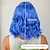 voordelige Synthetische trendy pruiken-Synthetische pruiken Golvend Krullend weefsel Middelste stuk Asymmetrisch kapsel Machinegemaakt Pruik 35.6 cm A1 Synthetisch haar Dames Middenscheiding Klassiek Kleurgradatie Blauw